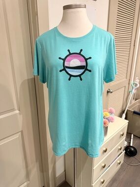 🏖️ Life Is Good Aqua Crewneck COOL Tee Size XXL